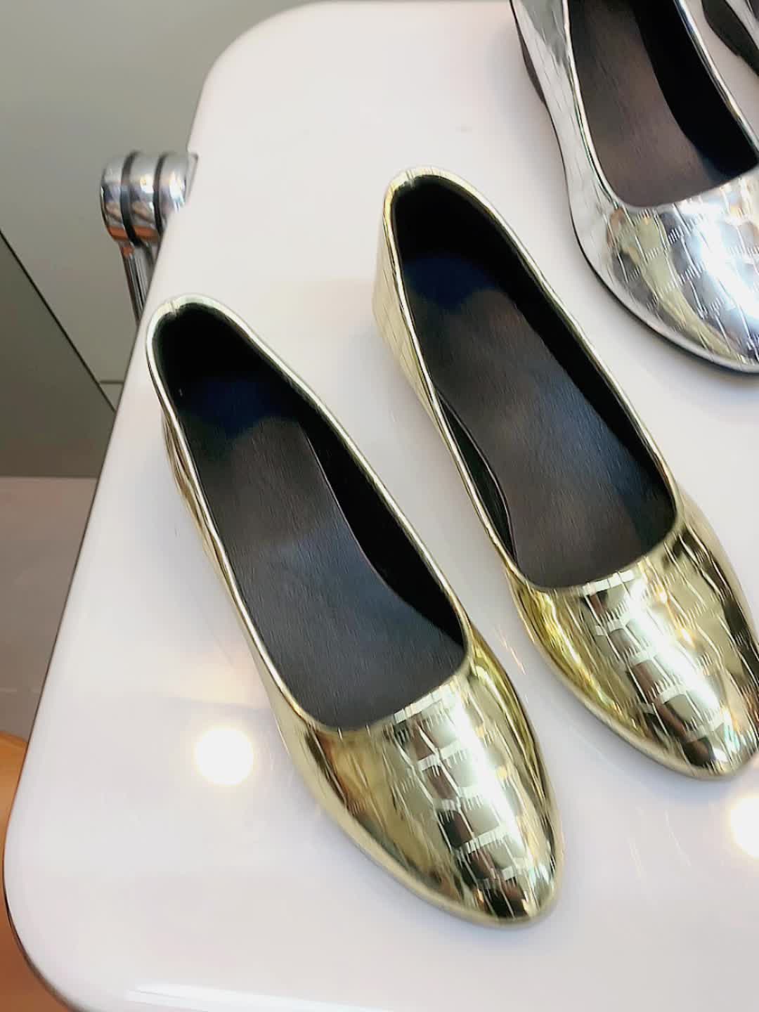 Comfortable cheap gold flats